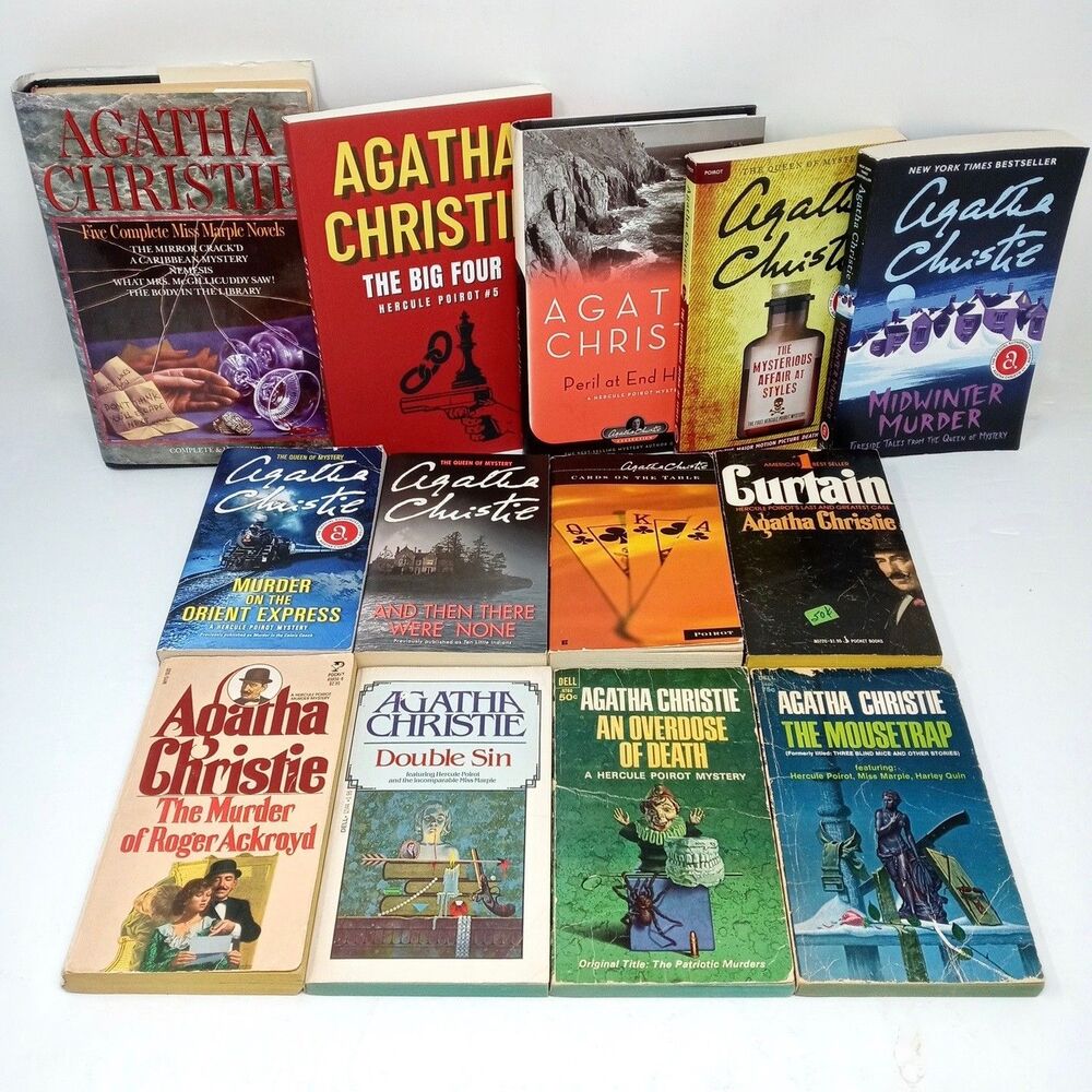 Lot of 13 Agatha Christie Books Hercule Poirot Miss Marple Murder Mystery Bundle